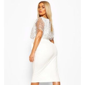 Brand new classy light weight white midi dress!